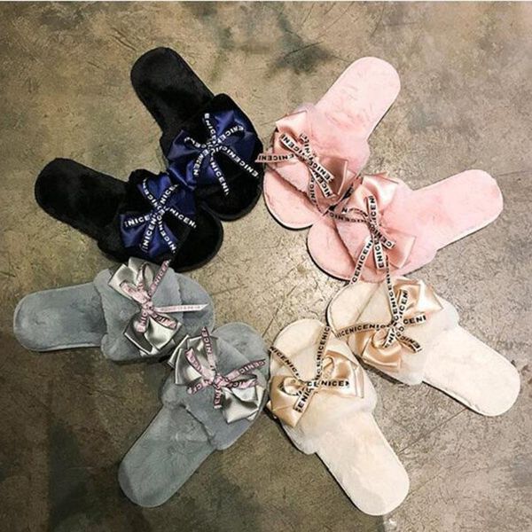 slippers women shoes winter autumn wear plush cotton open-toed flats slides furffy butterfly-knot candy color, Black
slippers women shoes winter autumn wear plush cotton open-toed flats slides furffy butterfly-knot candy color, Black