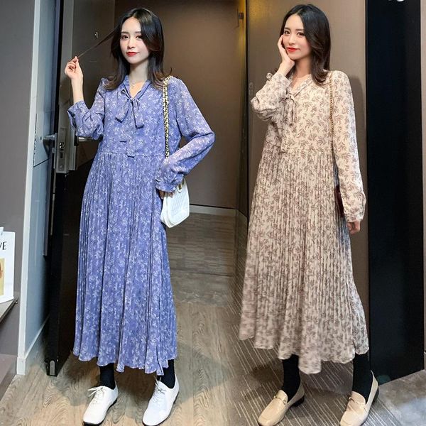 6186# maternity dress spring autumn chiffon floral plus size long sleeves loose stylish pregnant women mom dresses, White
6186# maternity dress spring autumn chiffon floral plus size long sleeves loose stylish pregnant women mom dresses, White