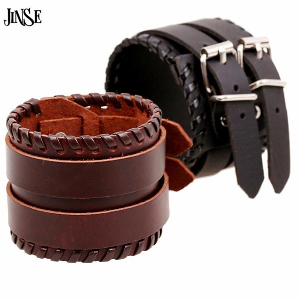 charm bracelets jinse 2021 vintage braided genuine leather fashion punk wide cuff & bangle for men jewelry hq066, Golden;silver
charm bracelets jinse 2021 vintage braided genuine leather fashion punk wide cuff & bangle for men jewelry hq066, Golden;silver