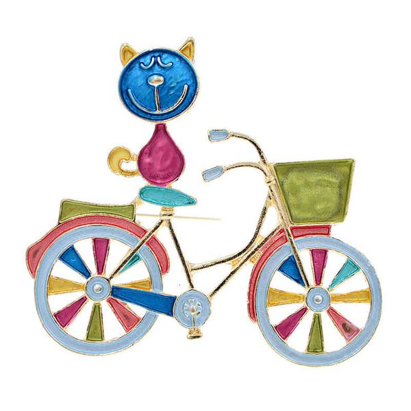 brooch 2021 bicycle cat creative painting oil animal bag coat badge fashion accessories, Gray
brooch 2021 bicycle cat creative painting oil animal bag coat badge fashion accessories, Gray