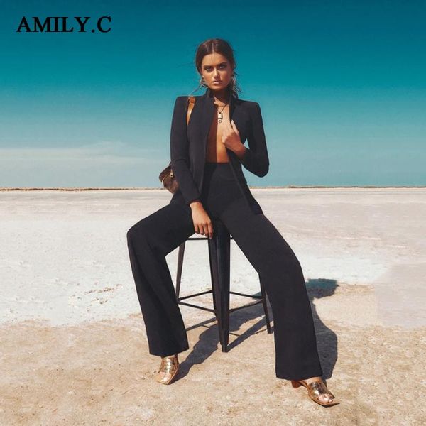 amily.c 2021 autumn suit women's black v-neck long sleeve 2 piece fashionable celebrity party two pants, White
amily.c 2021 autumn suit women's black v-neck long sleeve 2 piece fashionable celebrity party two pants, White