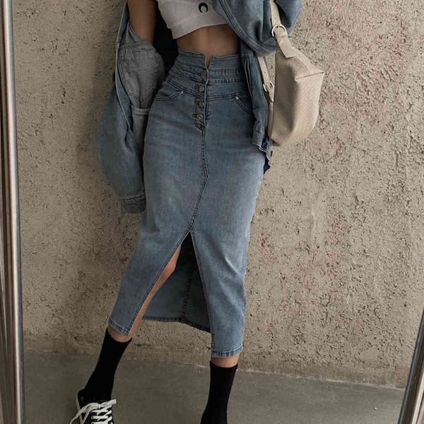 skirts vintage slim skirts women autumn stretch front slit mid-length female high waist denim skirt chic streetwear saia, Black
skirts vintage slim skirts women autumn stretch front slit mid-length female high waist denim skirt chic streetwear saia, Black
