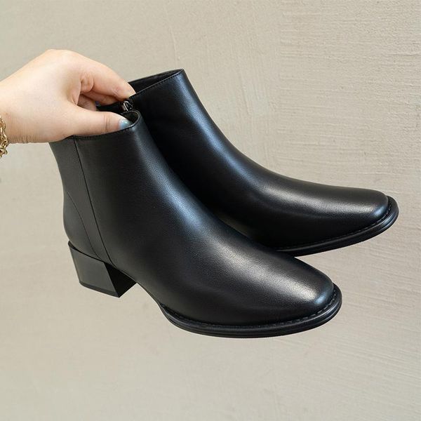 boots women ankle genuine leather modern 22-25cm autumn and winter cowhide upper shoes platform 3 colors, Black
boots women ankle genuine leather modern 22-25cm autumn and winter cowhide upper shoes platform 3 colors, Black