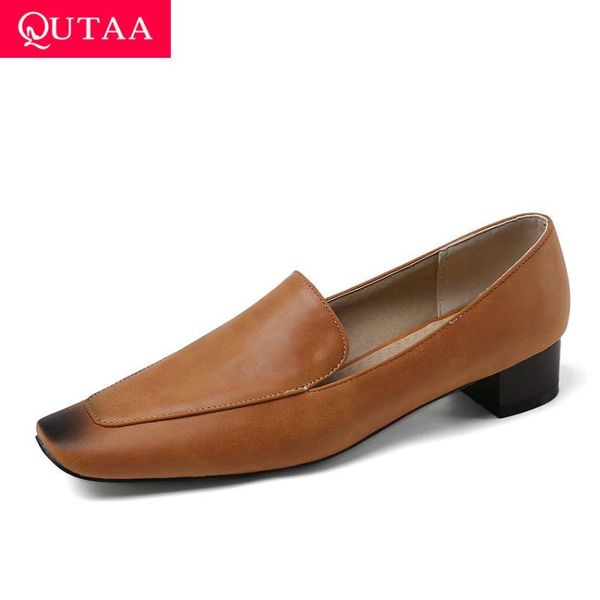 dress shoes qutaa 2021 pu leather slip on women retro square toe comfort ladies pumps heel casual single big size 34-43, Black
dress shoes qutaa 2021 pu leather slip on women retro square toe comfort ladies pumps heel casual single big size 34-43, Black