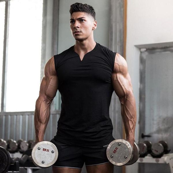 men' tank compression gym clothing fitness mens v neck cotton sleeveless shirt bodybuilding stringer tanksinglet workout vest, White;black
men' tank compression gym clothing fitness mens v neck cotton sleeveless shirt bodybuilding stringer tanksinglet workout vest, White;black