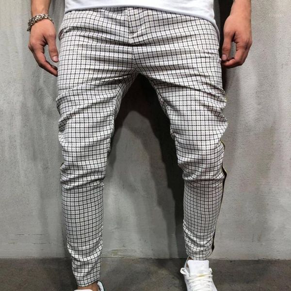 men's pants men plaid slim fit midwaist trousers fashion mid waist checkered side stripe for work, Black
men's pants men plaid slim fit midwaist trousers fashion mid waist checkered side stripe for work, Black