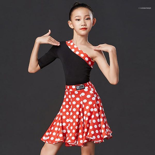 stage wear latin dance dress girls fashion single sleeve polka dot split suit rumba cha samba tango dancing practice costumes dn62391, Black;red
stage wear latin dance dress girls fashion single sleeve polka dot split suit rumba cha samba tango dancing practice costumes dn62391, Black;red