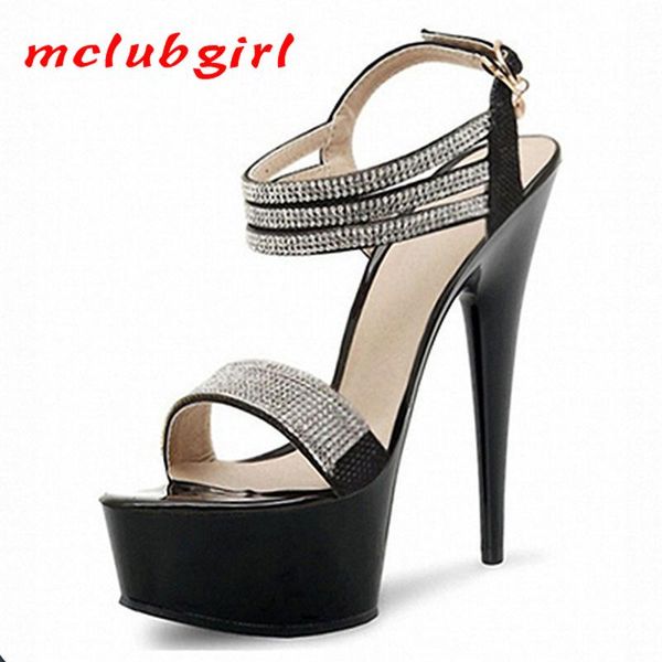 mclubgirl 15cm heels solid color round head super high heel sandals, fine nightclub rhinestone wristband women's shoes lyp sandals, Black
mclubgirl 15cm heels solid color round head super high heel sandals, fine nightclub rhinestone wristband women's shoes lyp sandals, Black