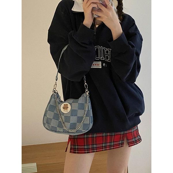 evening bags houzhou demin chain bag shoulder women blue plaid canvas baguette female kawaii 2021 designer handbags harajuku
evening bags houzhou demin chain bag shoulder women blue plaid canvas baguette female kawaii 2021 designer handbags harajuku