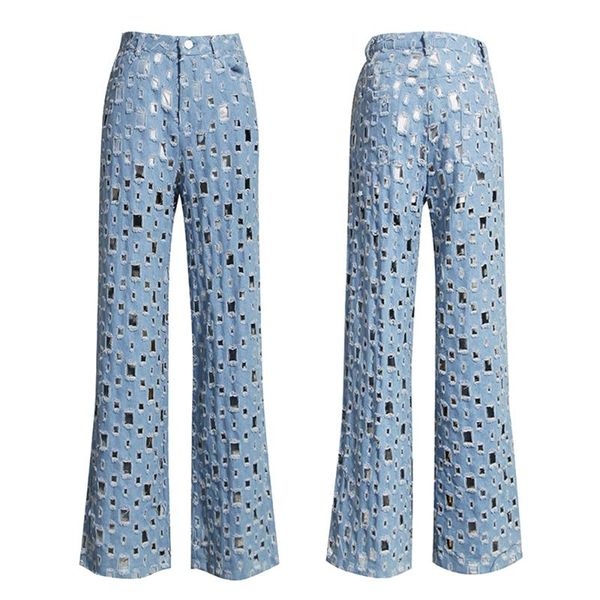 women's jeans hole ripped denim women casual woman summer autumn retro holes hollow wide-leg pants trousers ladies bottom, Blue
women's jeans hole ripped denim women casual woman summer autumn retro holes hollow wide-leg pants trousers ladies bottom, Blue