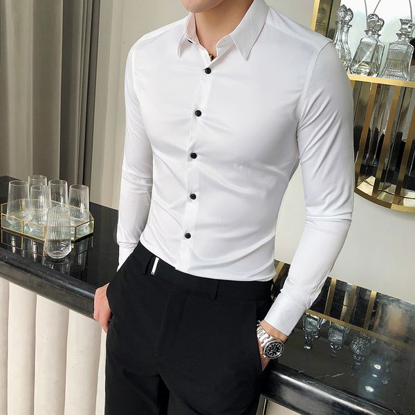 t shirts silk spring long sleeve solid dress simple sleeves all set thin men's shirt formal wear gefv, White;black
t shirts silk spring long sleeve solid dress simple sleeves all set thin men's shirt formal wear gefv, White;black