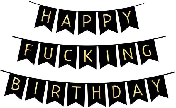black happy fucking birthday paper bunting banner funny theme party friends 30th 40th 50th decoration 
black happy fucking birthday paper bunting banner funny theme party friends 30th 40th 50th decoration