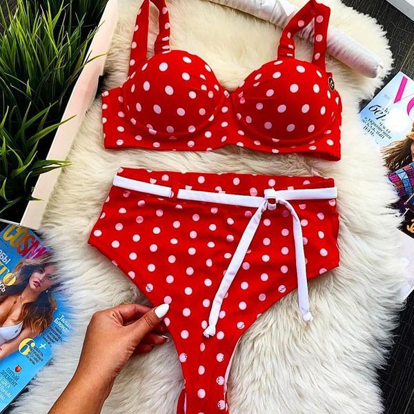 2021 polka dot high waist bikini push up swimsuit female swimwear women two-pieces bikini set with bra cup bather bathing suiting
2021 polka dot high waist bikini push up swimsuit female swimwear women two-pieces bikini set with bra cup bather bathing suiting