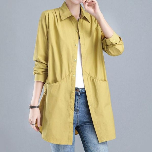 women's trench coats shirts 2021 spring/summer solid long sleeved shirt korean loose plus size 4xl female casual autumn clothing, Tan;black
women's trench coats shirts 2021 spring/summer solid long sleeved shirt korean loose plus size 4xl female casual autumn clothing, Tan;black