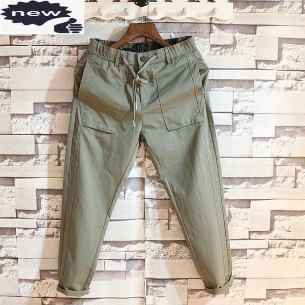 men slim ankle-length fashion elastic waist drawstring pencil pants street spring summer comfortable casual trousers men's, Black
men slim ankle-length fashion elastic waist drawstring pencil pants street spring summer comfortable casual trousers men's, Black