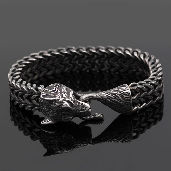 titanium steel non fading viking celtic wolf head men's titanium steel domineering bracelet trendsetter jewelry, Silver
titanium steel non fading viking celtic wolf head men's titanium steel domineering bracelet trendsetter jewelry, Silver
