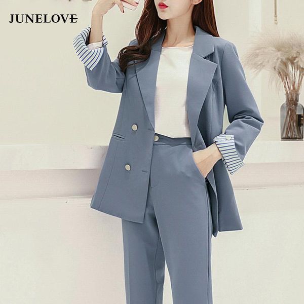 junelove women autumn double breasted blazer suit office lady elegant pants two piece set vintage female outwears bottoms women's, White
junelove women autumn double breasted blazer suit office lady elegant pants two piece set vintage female outwears bottoms women's, White