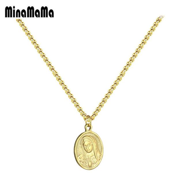 pendant necklaces stainless steel round virgin choker necklace for woman fashion religion catholic jewelry, Silver
pendant necklaces stainless steel round virgin choker necklace for woman fashion religion catholic jewelry, Silver