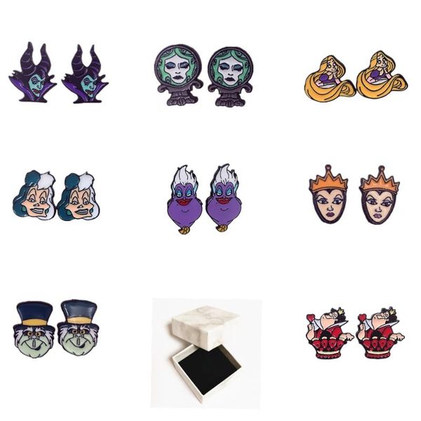 cartoon witch stud earrings tanqle/malefice/haunte mansio/evil quee/haunte mansio/ursula/queen heart villain ear studs gift box, Golden;silver
cartoon witch stud earrings tanqle/malefice/haunte mansio/evil quee/haunte mansio/ursula/queen heart villain ear studs gift box, Golden;silver
