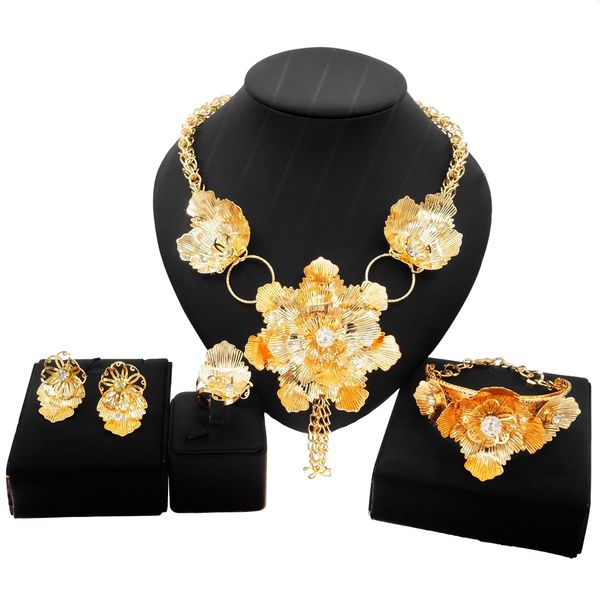 yulaili elaborately designed necklace large flower cutout jewellery set and 24k gold luxury dubai bridesmaid girl dinner party jewelry sets, Black
yulaili elaborately designed necklace large flower cutout jewellery set and 24k gold luxury dubai bridesmaid girl dinner party jewelry sets, Black