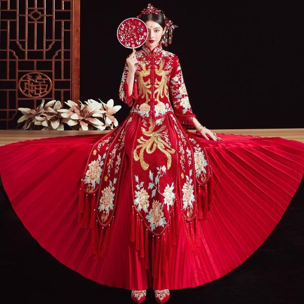 bride wedding dress chinese style cheongsam embroidery exquisite marriage gift vintage costume large size 6xl 7xl ethnic clothing, Red
bride wedding dress chinese style cheongsam embroidery exquisite marriage gift vintage costume large size 6xl 7xl ethnic clothing, Red
