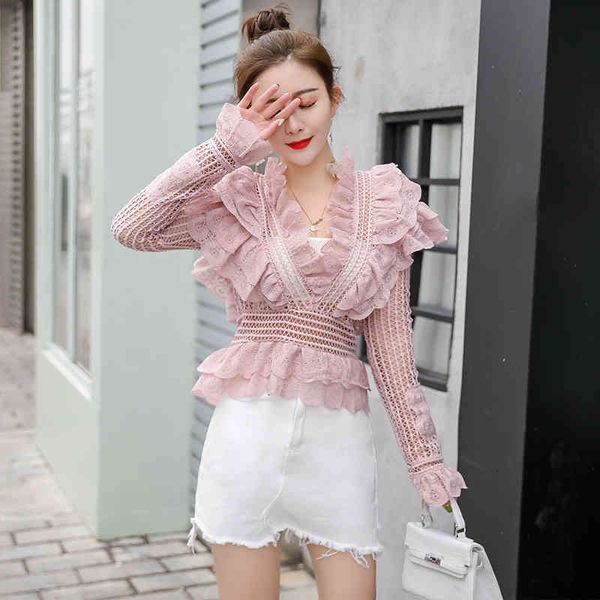 female runway hollow pink bow out slobbering layers vintage shirts ladies v neck enlargement sleeve wpiw, White
female runway hollow pink bow out slobbering layers vintage shirts ladies v neck enlargement sleeve wpiw, White