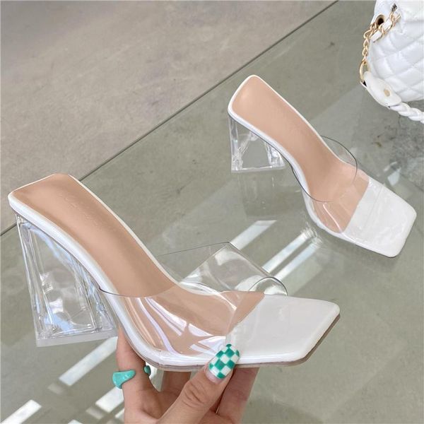 slippers 2021 women summer 11cm high heels slides transparent mules sandals lady luxury block clear fetish pvc white shoes, Black
slippers 2021 women summer 11cm high heels slides transparent mules sandals lady luxury block clear fetish pvc white shoes, Black