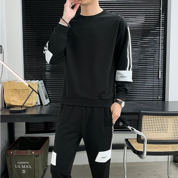 men's tracksuits leisure sports suit man 2021 youth trend two-piece slim round neck sweater, Gray
men's tracksuits leisure sports suit man 2021 youth trend two-piece slim round neck sweater, Gray