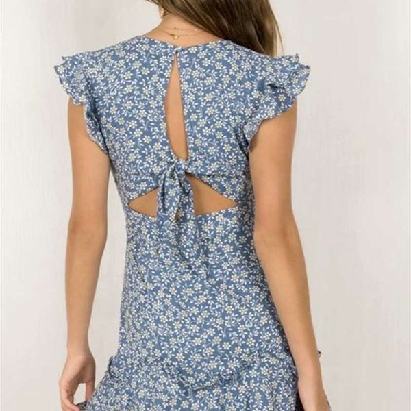 summer casual dresses ins niche off back bow floral print dress skirt, Black;gray 
summer casual dresses ins niche off back bow floral print dress skirt, Black;gray