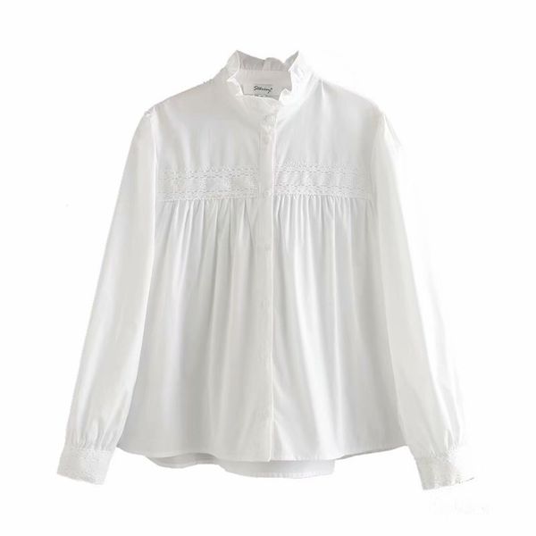 lace stand collar shirt with wood ear office lady retro women casual long sleeve v-neck ruffles blouse elegant boho fl 210524, White
lace stand collar shirt with wood ear office lady retro women casual long sleeve v-neck ruffles blouse elegant boho fl 210524, White