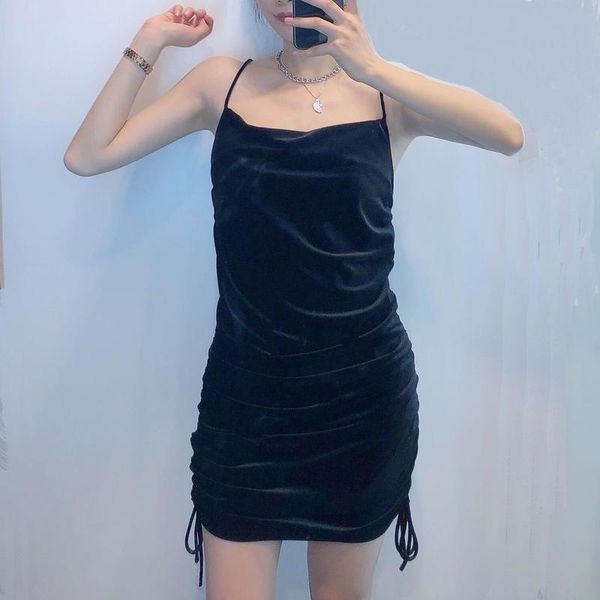 women mini dress spring 2021 fashion stretchy velvet spaghetti strap sheath dresses feminino vestido casual, Black;gray
women mini dress spring 2021 fashion stretchy velvet spaghetti strap sheath dresses feminino vestido casual, Black;gray