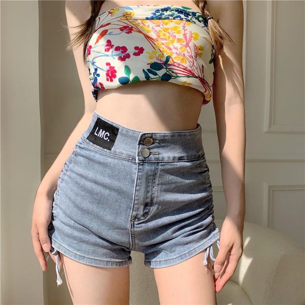 women's shorts real price peach hip fashionable drawstring long leg mm high waist denim, White;black
women's shorts real price peach hip fashionable drawstring long leg mm high waist denim, White;black