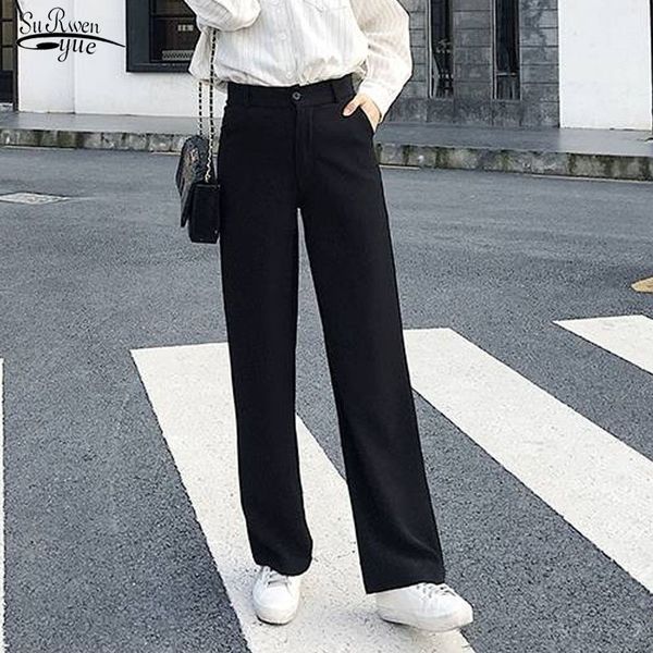 spring fashion elegant office lady casual high waist wide leg black pant full length woman s alon 9755 210427, Black;white
spring fashion elegant office lady casual high waist wide leg black pant full length woman s alon 9755 210427, Black;white