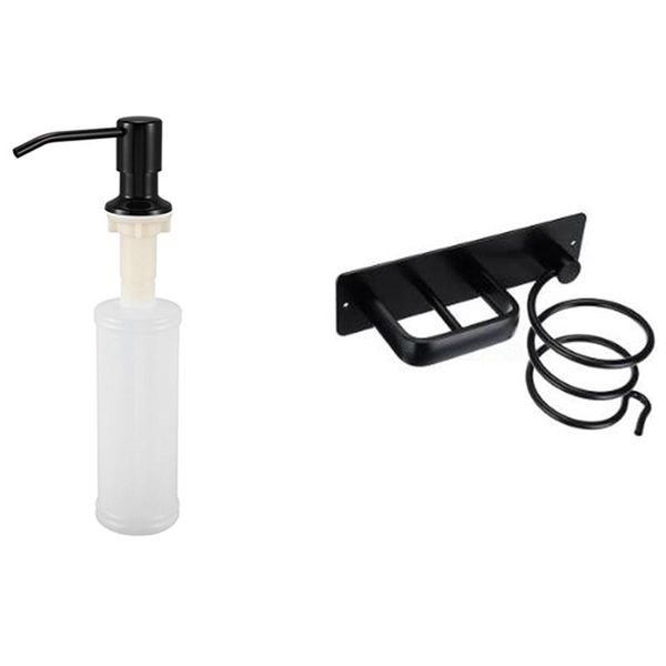 pcs stainless steel sink black soap dispenser liquid bottle & 1 metal wall hair dryer holder mount
pcs stainless steel sink black soap dispenser liquid bottle & 1 metal wall hair dryer holder mount