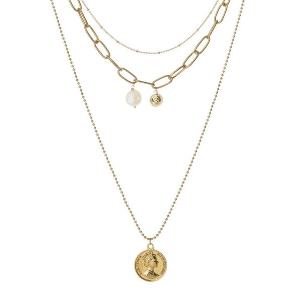 pendant necklaces luxury gold color coin pearl pendants for women queen long chain wedding jewelry, Silver
pendant necklaces luxury gold color coin pearl pendants for women queen long chain wedding jewelry, Silver