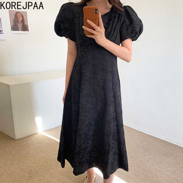 korejpaa women dress summer korean chic ladies retro elegant round neck pattern lace-up waist slimming puff sleeve vestidos 210526, Black;gray
korejpaa women dress summer korean chic ladies retro elegant round neck pattern lace-up waist slimming puff sleeve vestidos 210526, Black;gray