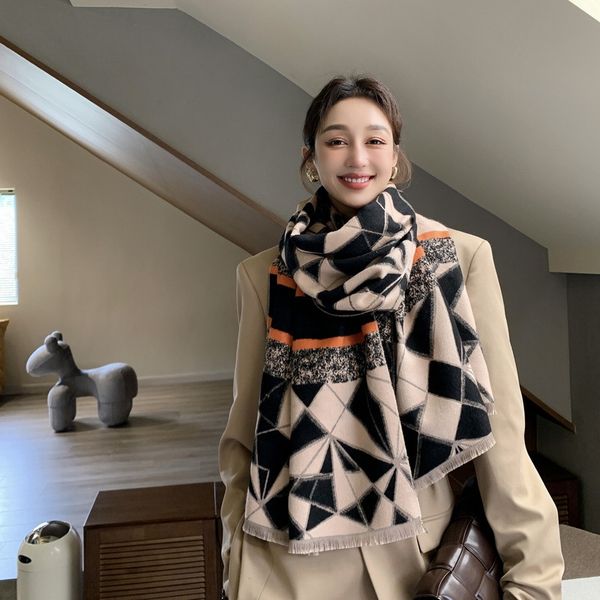 autumn and winter new fashion versatile geometric women's multifunctional thickened warm shawl imitation cashmere scarf bib, Blue;gray
autumn and winter new fashion versatile geometric women's multifunctional thickened warm shawl imitation cashmere scarf bib, Blue;gray