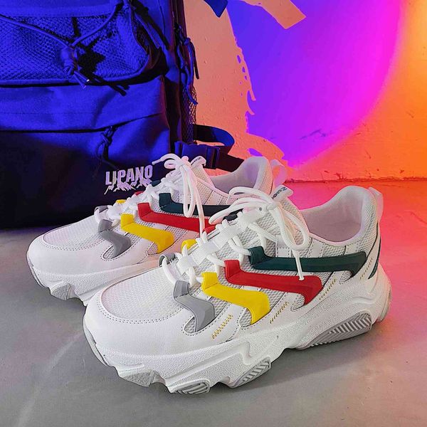 2021 spring daddy shoes men's korean version fashion breathable mesh sports casual student, Black;white
2021 spring daddy shoes men's korean version fashion breathable mesh sports casual student, Black;white