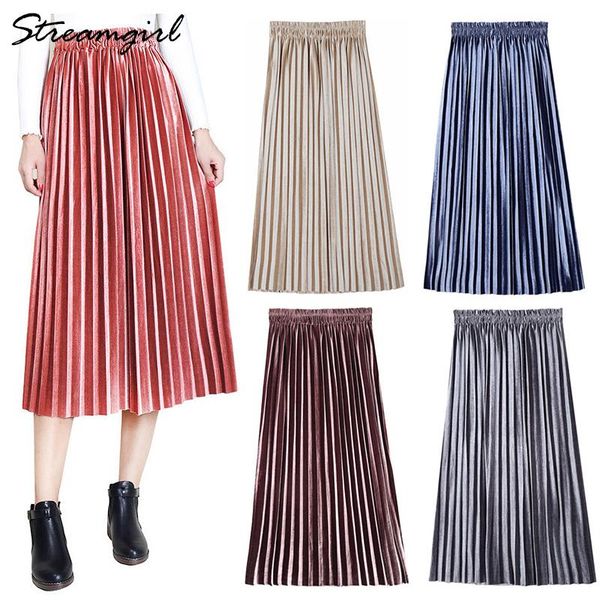 skirts black velvet pleated skirt female autumn winter elastic waist pink retro long woman for women
skirts black velvet pleated skirt female autumn winter elastic waist pink retro long woman for women