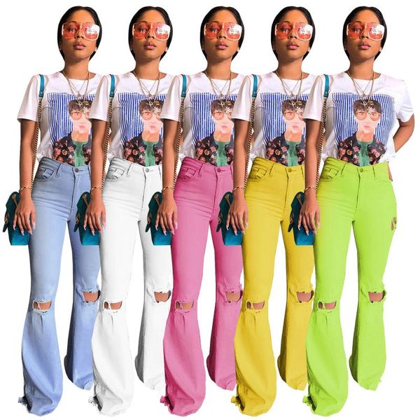 women's jeans casaul women pants ripped hollow out flare solid color high waist sportwear clothes for outfit, Blue
women's jeans casaul women pants ripped hollow out flare solid color high waist sportwear clothes for outfit, Blue