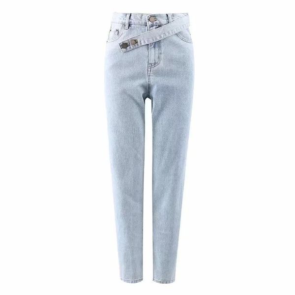 women's jeans 3 c1976 speed sell tong autumn decoration belt high waist female leisure straight canister chic trousers, Blue
women's jeans 3 c1976 speed sell tong autumn decoration belt high waist female leisure straight canister chic trousers, Blue