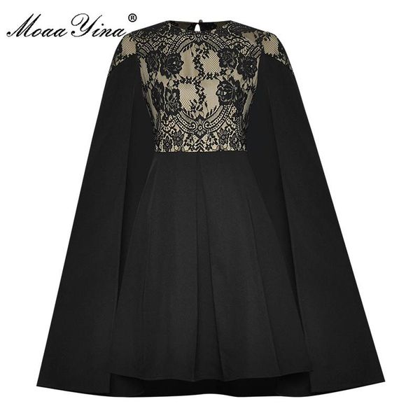 casual dresses moaayina fashion designer dress autumn women's cloak sleeves lace black streetwear, Black;gray
casual dresses moaayina fashion designer dress autumn women's cloak sleeves lace black streetwear, Black;gray