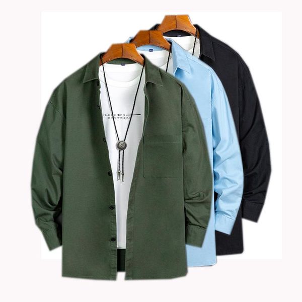 men's casual shirts mens shirt brand korean 100% cotton loose solid thick for spring autumn turndown collar broadcloth 1-pocket a082710, White;black
men's casual shirts mens shirt brand korean 100% cotton loose solid thick for spring autumn turndown collar broadcloth 1-pocket a082710, White;black