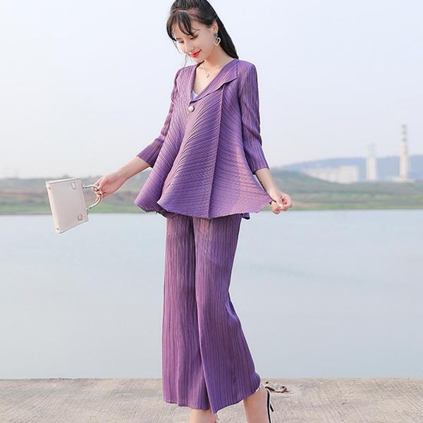 women's two piece pants miyak pleated casual fashion 2 set women 2021 a buckle jacket elastic waist wide-leg ladies office clothes, White
women's two piece pants miyak pleated casual fashion 2 set women 2021 a buckle jacket elastic waist wide-leg ladies office clothes, White