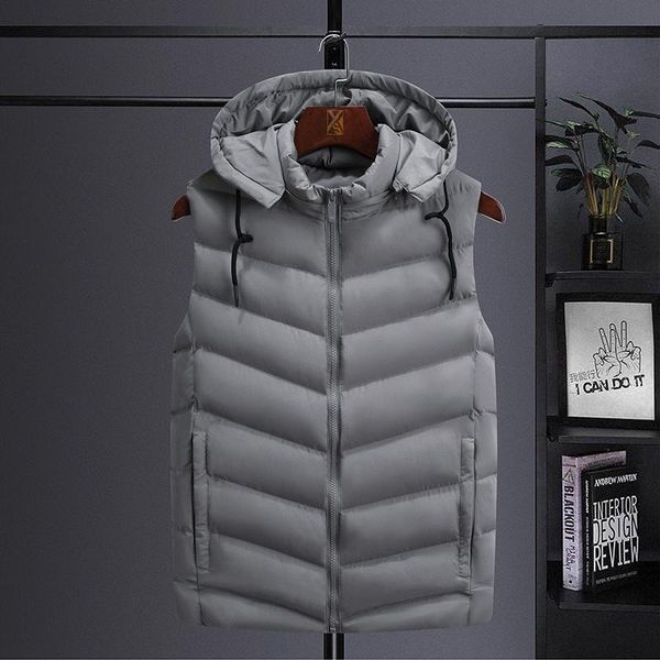 men's vests autumn winter sports break men waistcoat fashion slim sleeveless hooded cotton padded jacket thermal thick male vest, Black;white
men's vests autumn winter sports break men waistcoat fashion slim sleeveless hooded cotton padded jacket thermal thick male vest, Black;white