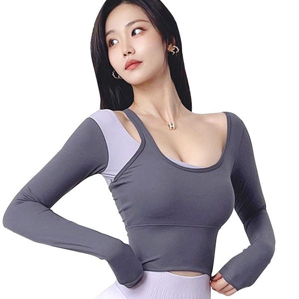 yoga outfit fake two-piece long sleeve crop women shoulder hollow out shirts gym sports t female casual sweatshirt
yoga outfit fake two-piece long sleeve crop women shoulder hollow out shirts gym sports t female casual sweatshirt