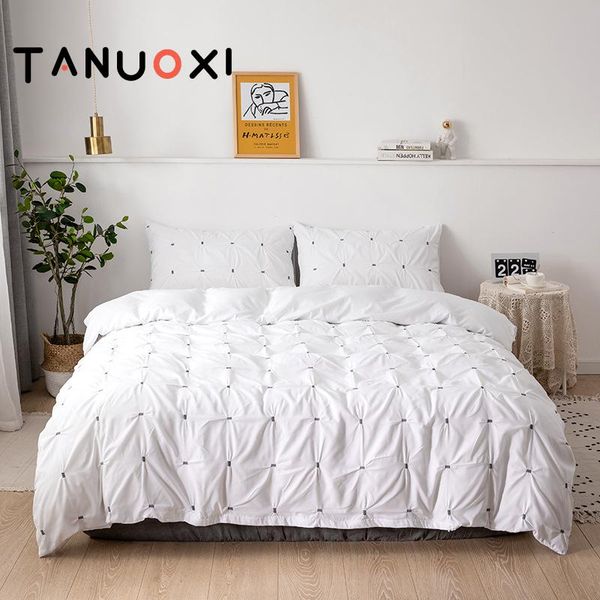 bedding sets 2/3pcs plain grace solid color pinch pleat elastic force grid duvet cover pillowcases third dimension no bed sheet 
bedding sets 2/3pcs plain grace solid color pinch pleat elastic force grid duvet cover pillowcases third dimension no bed sheet