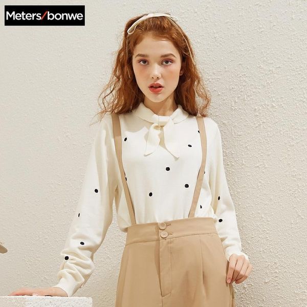 metersbonwe 2021 knitted sweater women pullovers lace up sweaters loose chic dot comfortable 716857 women's, White;black
metersbonwe 2021 knitted sweater women pullovers lace up sweaters loose chic dot comfortable 716857 women's, White;black