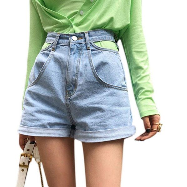 korean women hollow out high waist denim shorts cut off sides wide leg rolled hem light blue lady bottom streetwear women's, White;black
korean women hollow out high waist denim shorts cut off sides wide leg rolled hem light blue lady bottom streetwear women's, White;black