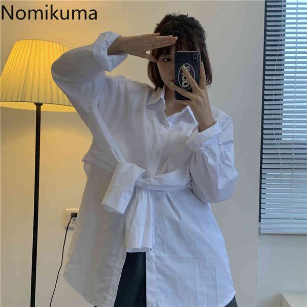 nomikuma spring causal medium-long blouse korean bandage fake two pieces shirt new long sleeve solid blusas new 6g041 210427, White
nomikuma spring causal medium-long blouse korean bandage fake two pieces shirt new long sleeve solid blusas new 6g041 210427, White